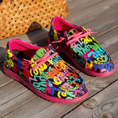 Graffiti Pattern Lightweight Walking Shoes Women's Footwear