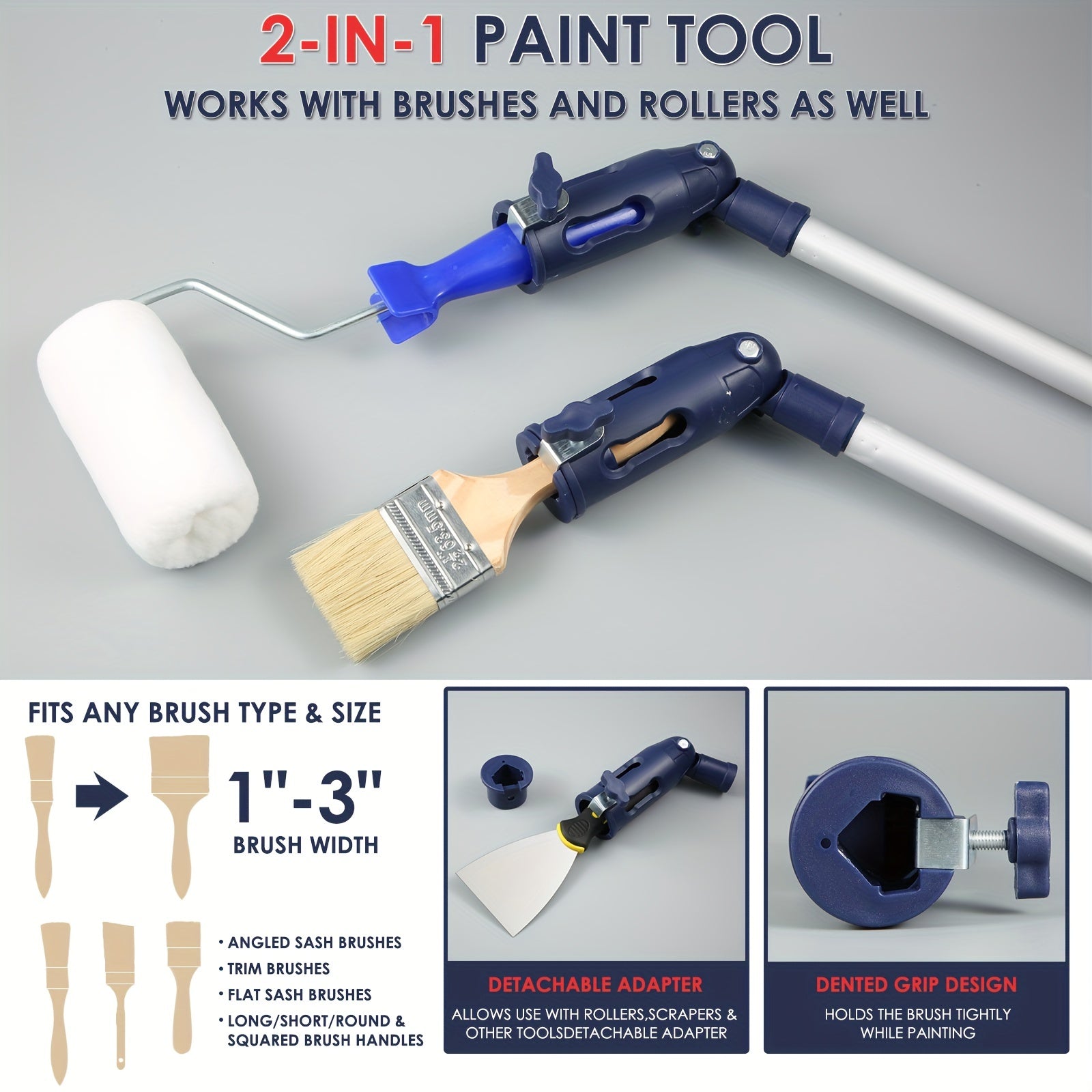 Angled Paint Brush Extension Tool For High Ceilings