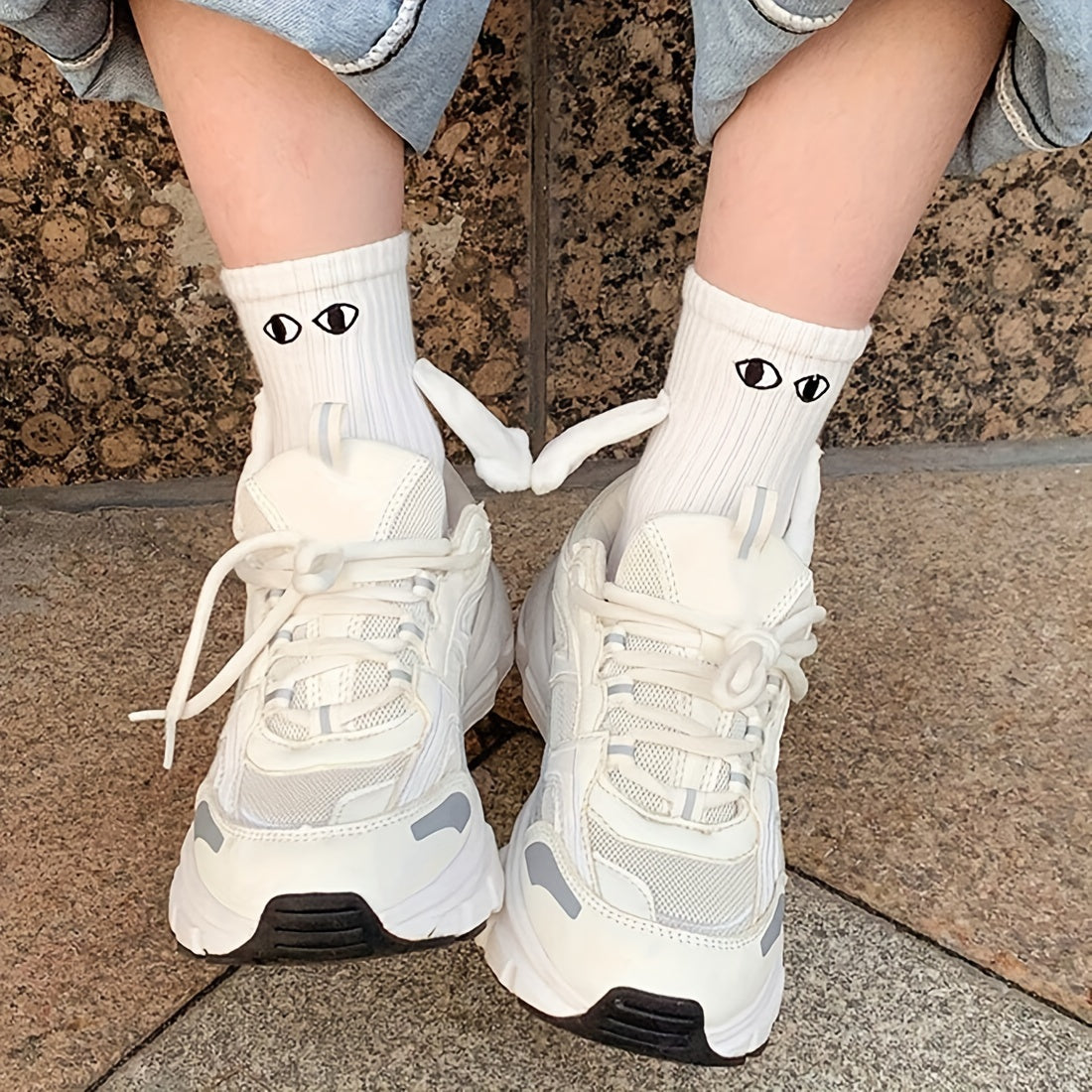 Pair of Magnetic Hands Holding Friendship Couple Socks