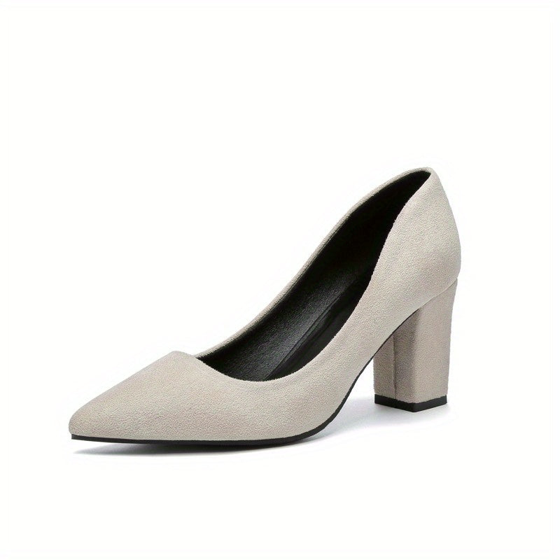 Women's Block Heel Pointed Toe Dress Pumps Work Shoes