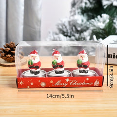 3pcs Christmas Craft Candle Set Paint Decorate Xmas
