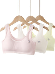 3Pcs Girls' Sports Bra with Umbrella Print