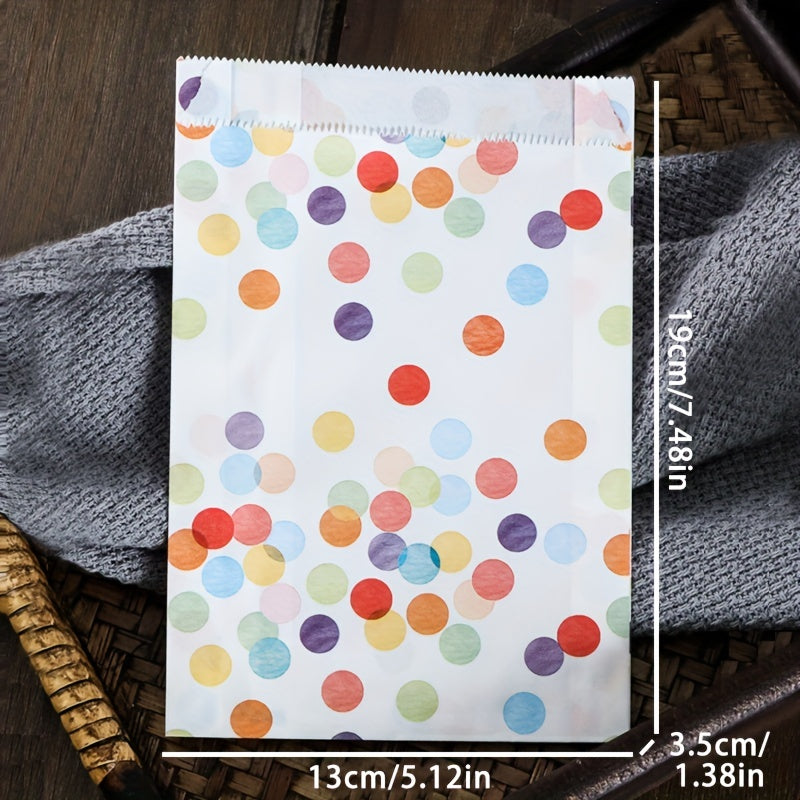10pcs Colorful Dots Pattern Gift Bags 13x3.51x19cm