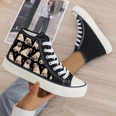 Plush Lined Thermal Chunky Canvas Sneakers Flat Heighten Fall Winter Warm
