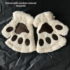 Cartoon Cat Paw Warm Gloves for Outdoor Sports