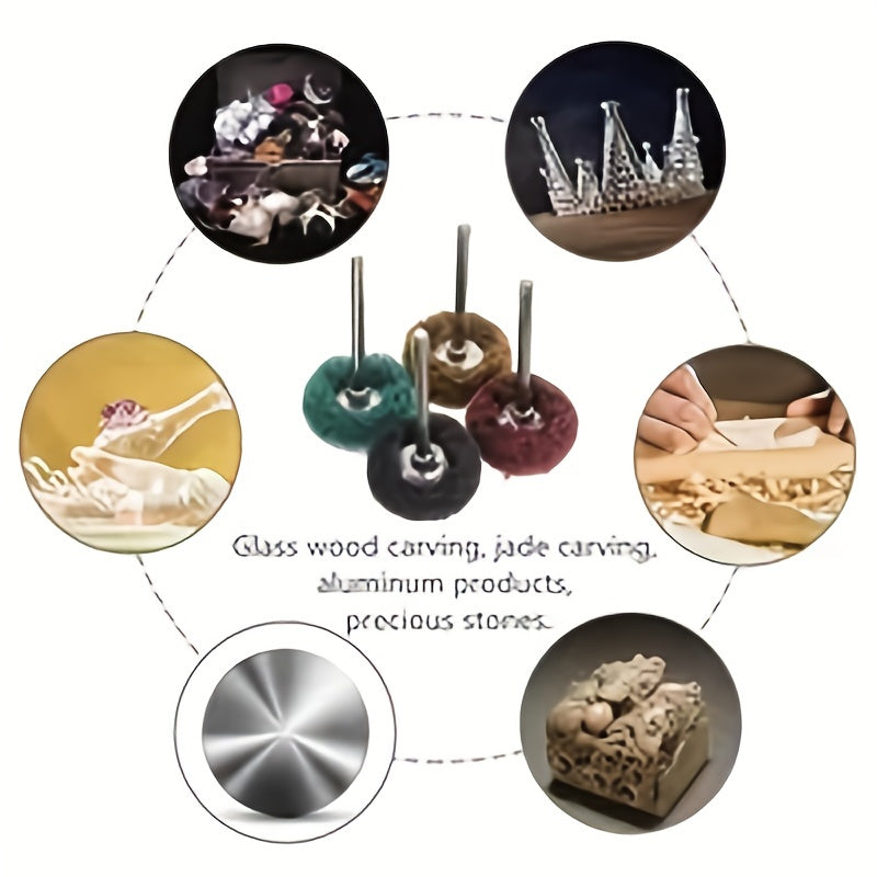 Mini Drill Bit Nylon Abrasive Brush Wire Buffing Polishing Wheel Set