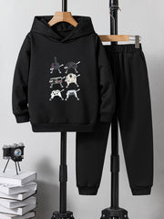 Game Controller Print 2pcs Boys Kids Hoodie & Sweatpants Set