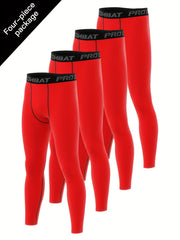 Men's Solid Leggings Active Quick-Dry Compression Pants