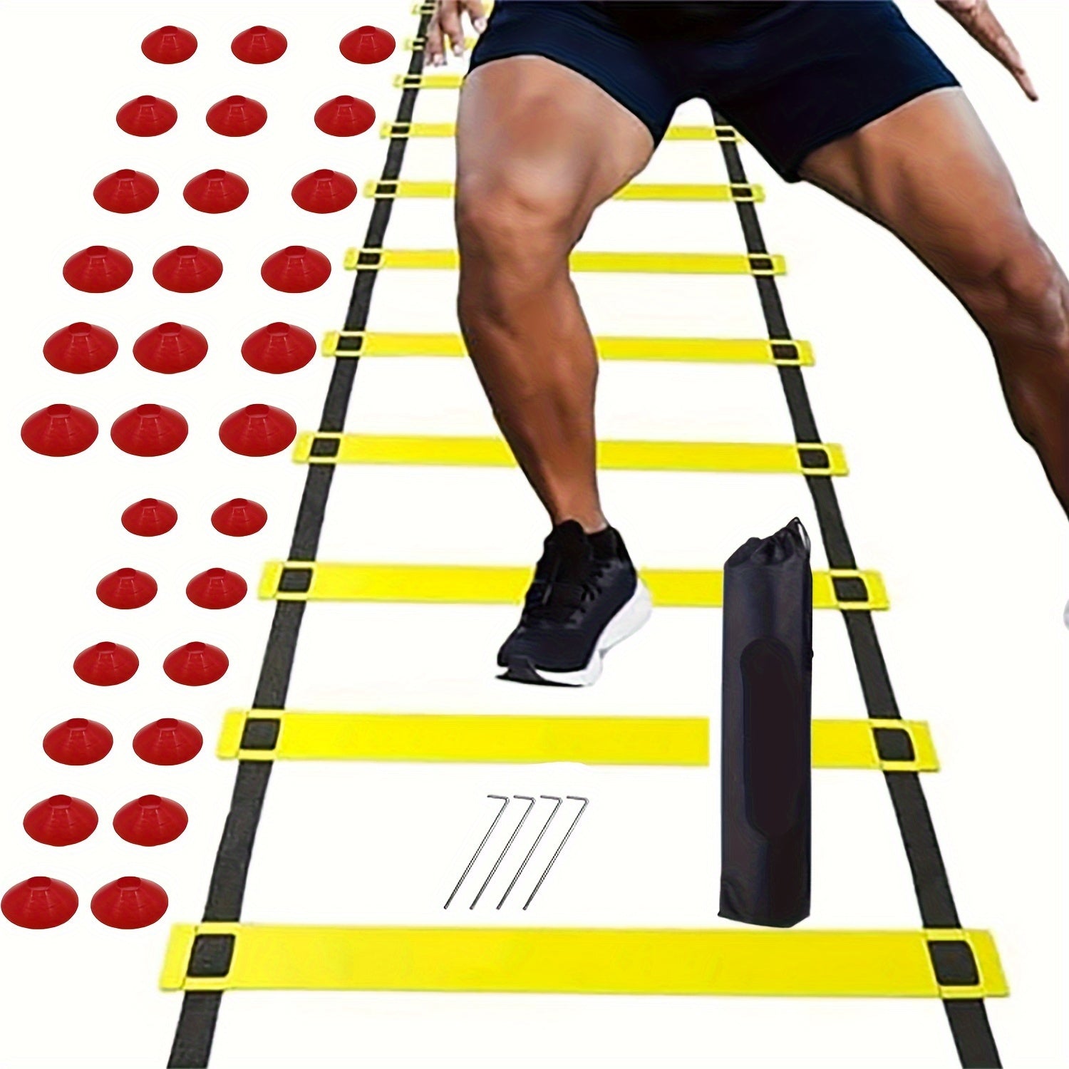 Agility Ladder and Cones Set for Football Rugby Basketball