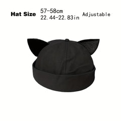 Cat Ears Landlord Hat Brimless Bowler Beanie