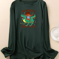 Cartoon Print Long Sleeve Lounge Top
