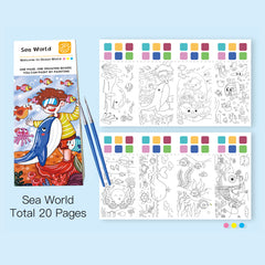 20pcs Portable Watercolor Painting Book Set for Kids 3-5 Years
