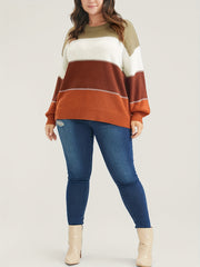 Colorblock Drop Shoulder Sweater