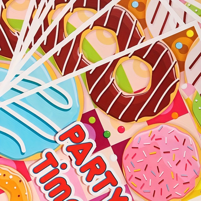 50pcs Donut Party Treat Bags Sweet Goodie Bags for Donut Theme Favors