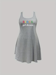Women's Letter Print Tank Sleep Dress