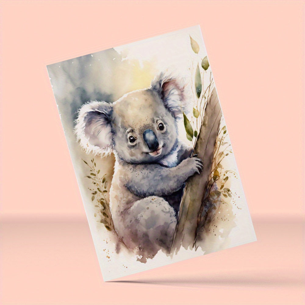 Cute Watercolor Animal Poster for Kids' Room
