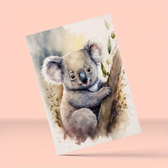 Cute Watercolor Animal Poster for Kids' Room