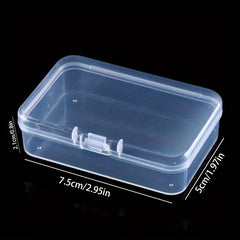 6pcs PP Plastic Transparent Storage Box Rectangular Organizer with Hinged Lid