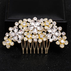 Crystal Flower Bridal Hair Comb Clip Rhinestone Wedding Hairpin