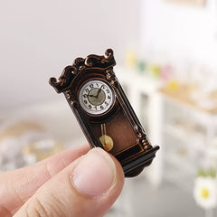 Vintage Alloy Clock Dollhouse Accessory European Style Retro Ornament