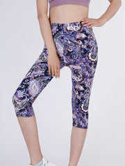 Floral Print Skinny Stretchy Leggings High Waist Yoga Leggings