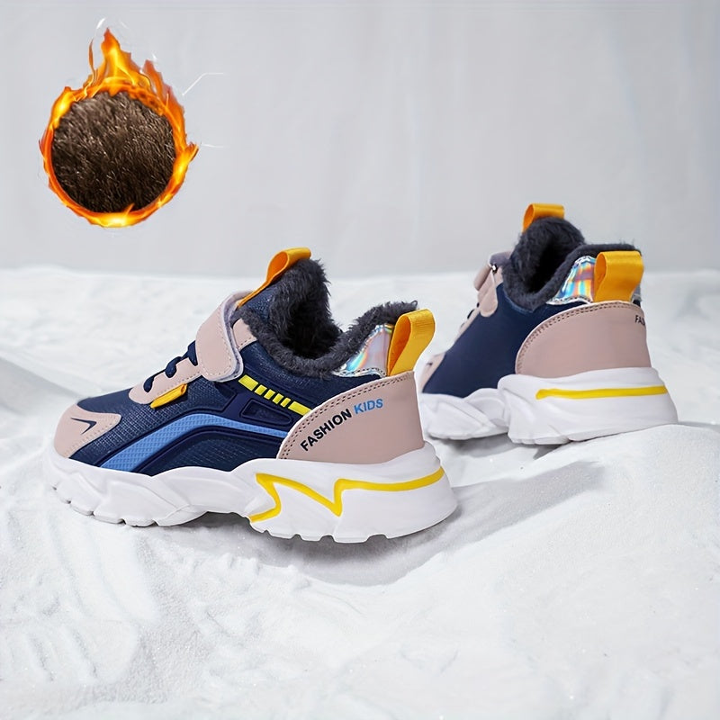 Warm Plus Fleece Low Top Sneakers For Boys