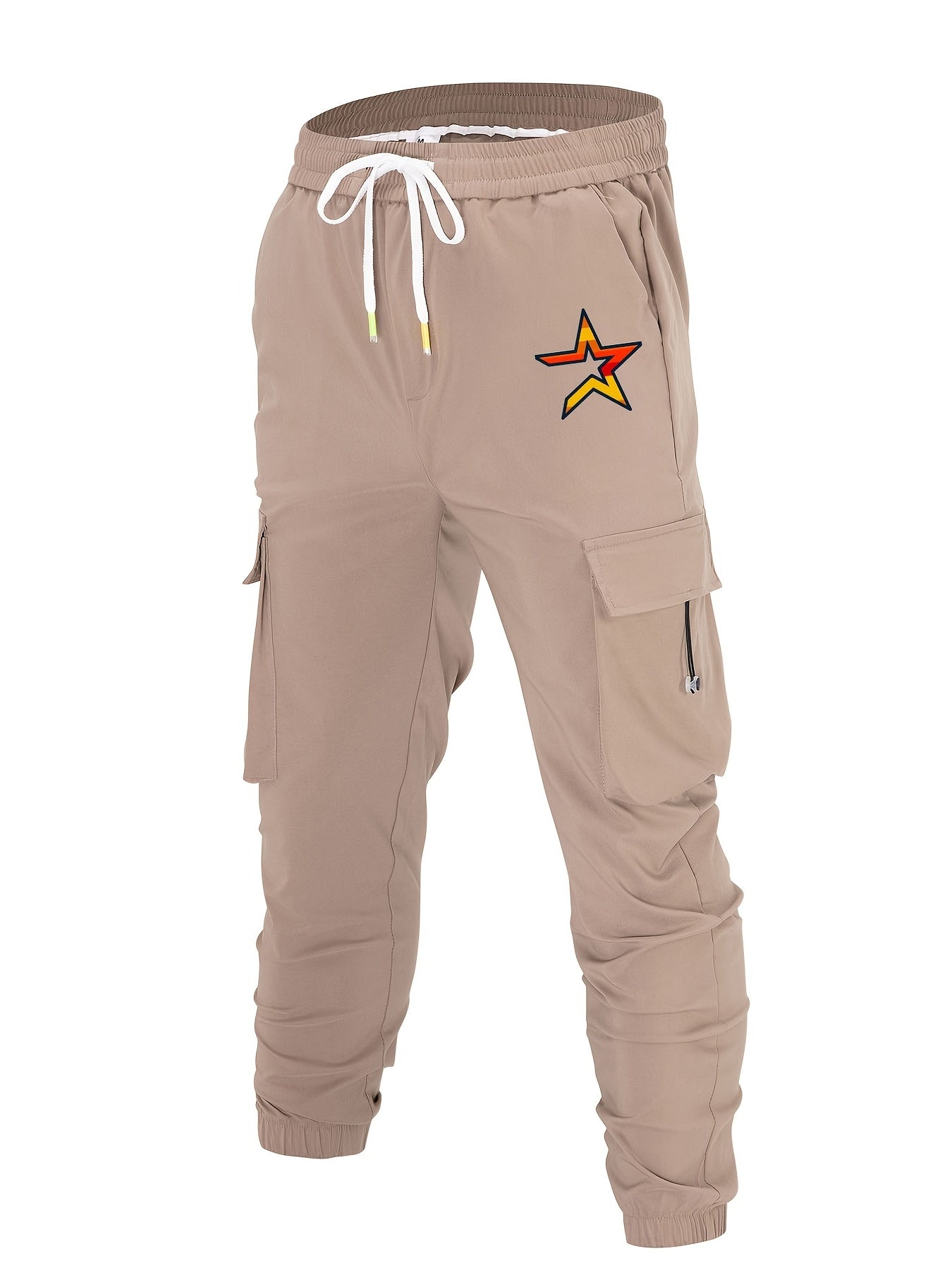 Skeleton Hand Holding Rose Print Cargo Pants