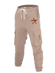 Skeleton Hand Holding Rose Print Cargo Pants