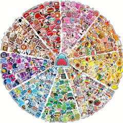 600pcs Cartoon Stickers Waterproof Vinyl Decals - Gift for Adults