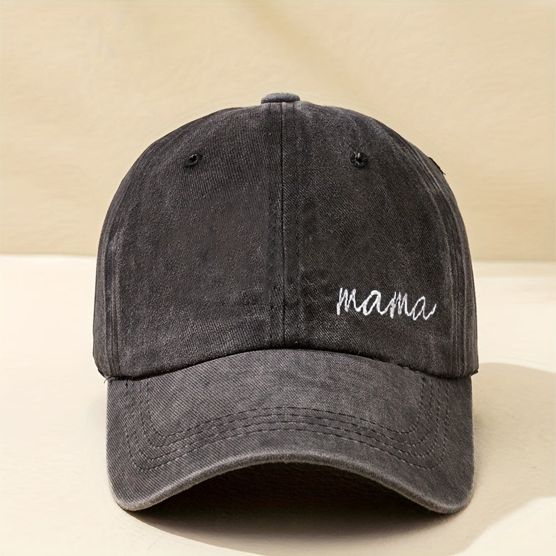 Unisex Sunshade Adjustable Baseball Cap MAMA Embroidery