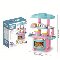 Girls' Play Kitchen Mini Cookware Accessories Pretend Cooking Food Game Set