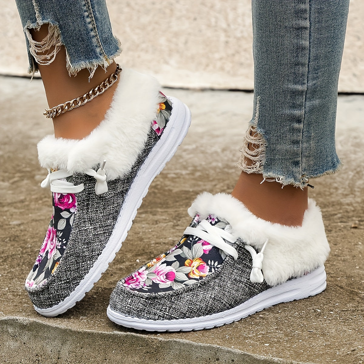 Women's Floral Print Non slip Casual Sneakers Low Top Sport Shoes