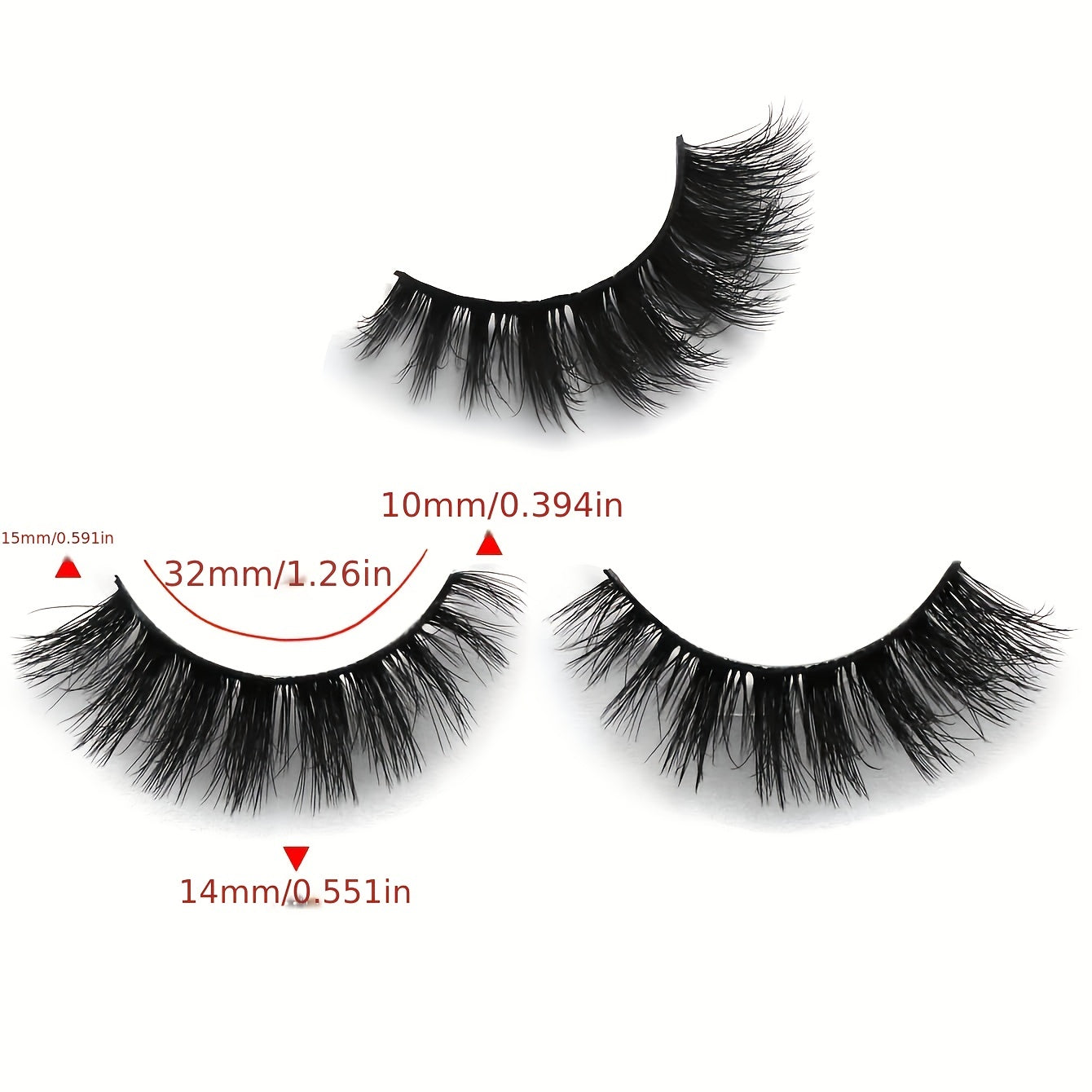 7 Pairs Full Strip 14mm Fluffy Wispy False Eyelashes