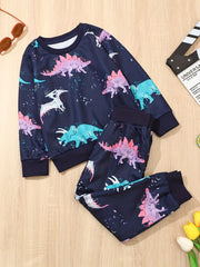 Boys Dino Crew Neck Sweatshirt & Sweatpants Joggers Set
