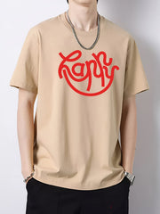 Men's Artistic Letters Print Slim Fit T-shirt