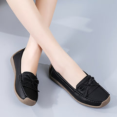 Women's Bowknot Flat Loafers Solid Slip On Moccasins