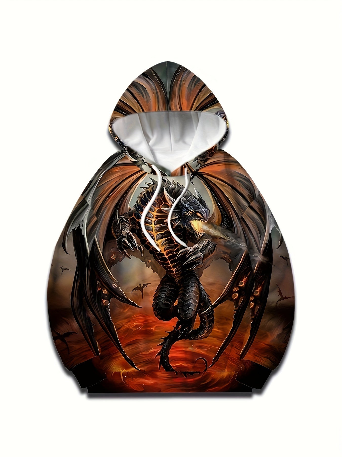 Dragon 3D Print Hoodie For Men - Graphic Pullover