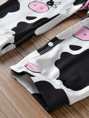 Cow Print Romper Short Sleeve Jumpsuit for Baby Boys and Girls