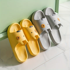 Cartoon Graphic Slippers Open Toe Home Shoes For Shower