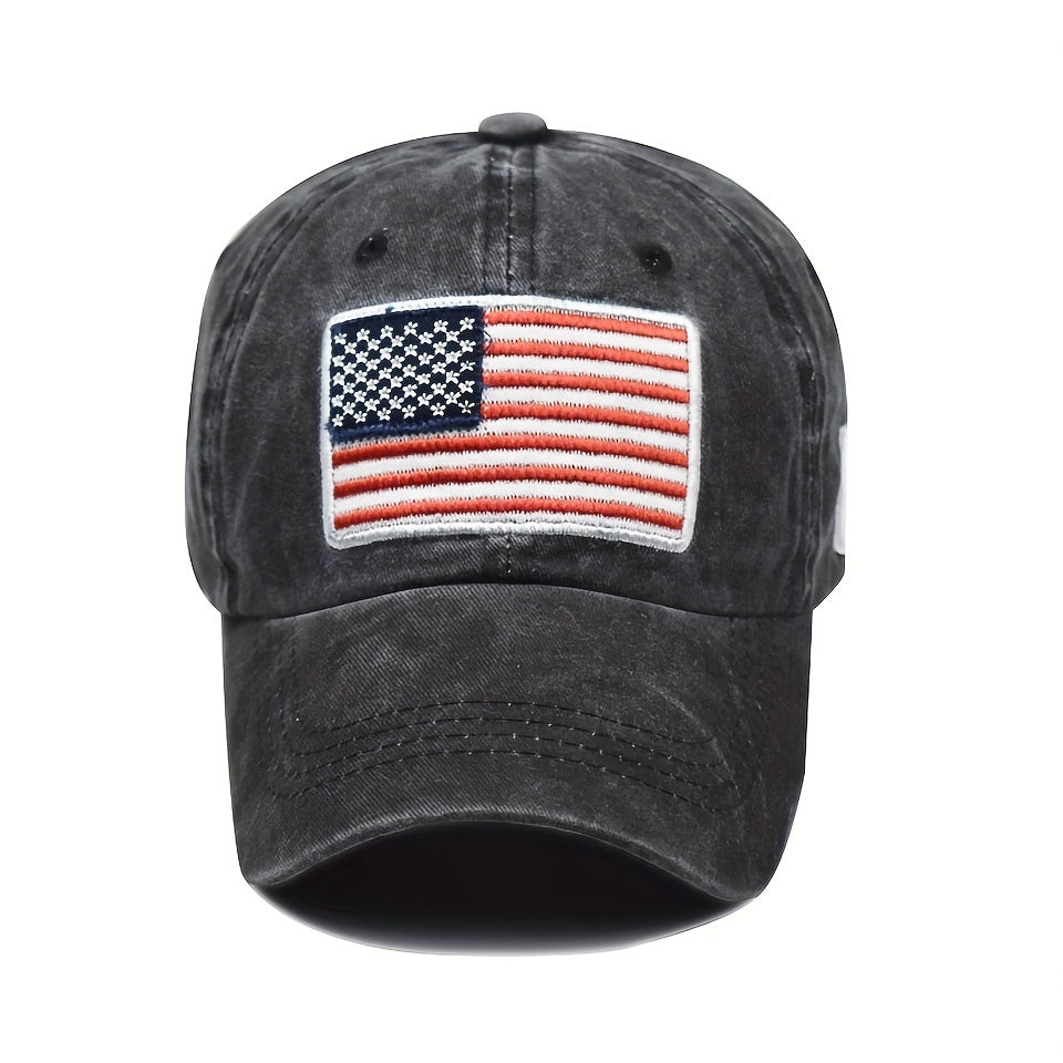 Men's Flag Embroidered Cotton Baseball Cap