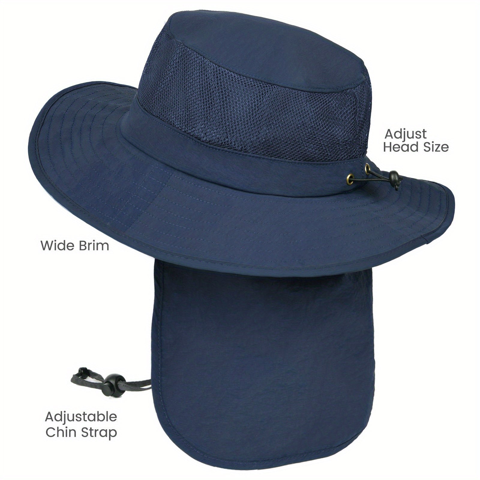 Teen Casual Sun Hat with Wide Brim and Neck Flap