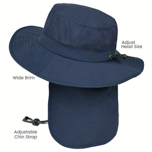 Teen Casual Sun Hat with Wide Brim and Neck Flap