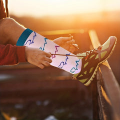 5 Pairs Compression Socks Striped Calf Wear Resistant Nylon Outdoor Sports