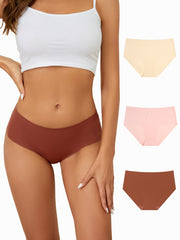 3pcs Seamless Briefs Mid Rise Skin friendly Panties