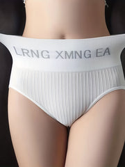 4pcs High Waist Comfy Letter Print Briefs Women's Lingerie