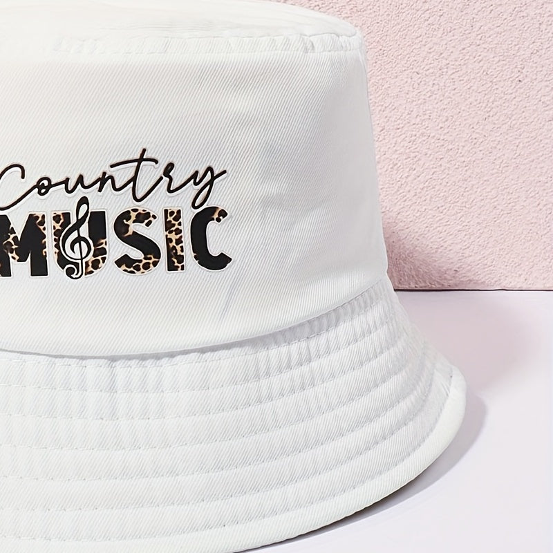 MUSIC Printed Bucket Hat Lightweight Casual Sunshade Fisherman Cap