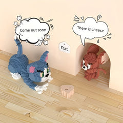 3pcs Cat and Mouse Building Blocks Set for Focus & Room Decoration