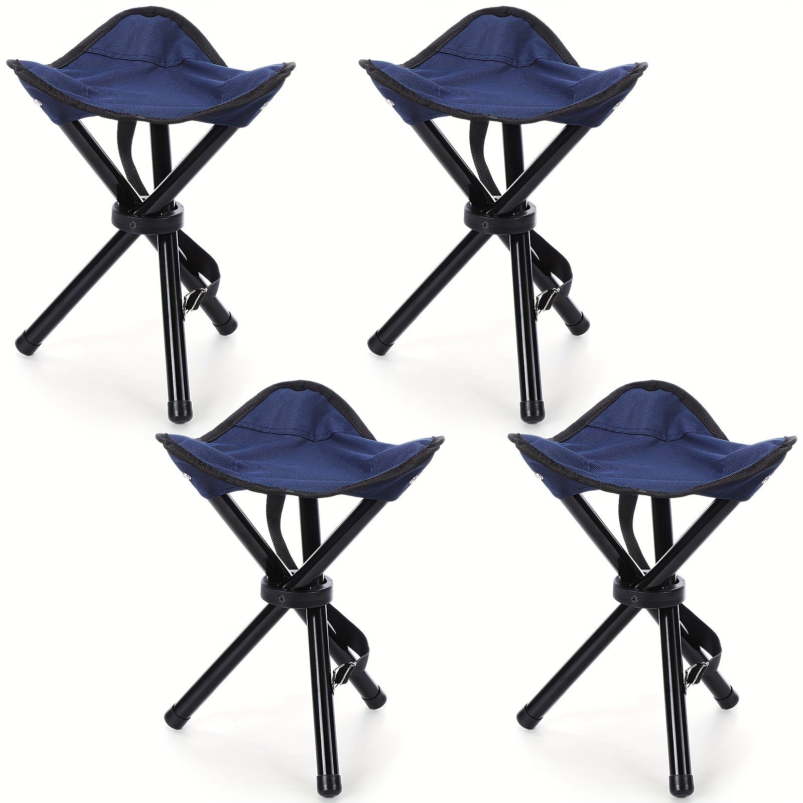 4pcs Mini Camping Folding Stool Portable Tripod Stool For Travel Fishing Hiking