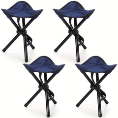 4pcs Mini Camping Folding Stool Portable Tripod Stool For Travel Fishing Hiking