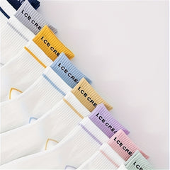 8 Pairs Letter Print Mid Tube Socks Women's Stockings